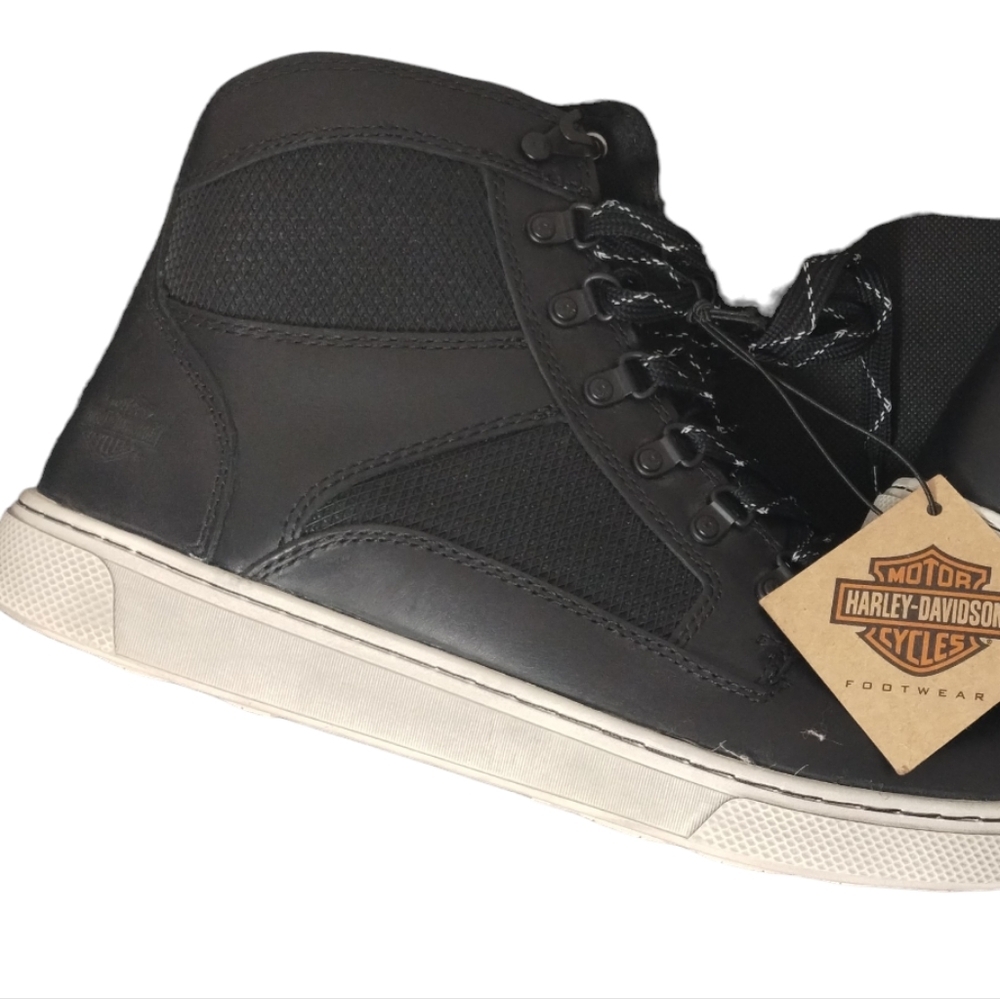 HARLEY DAVIDSON Men's Dixon Moto Black Sneaker Riding Motorcycle Boots - Picture 9 of 11